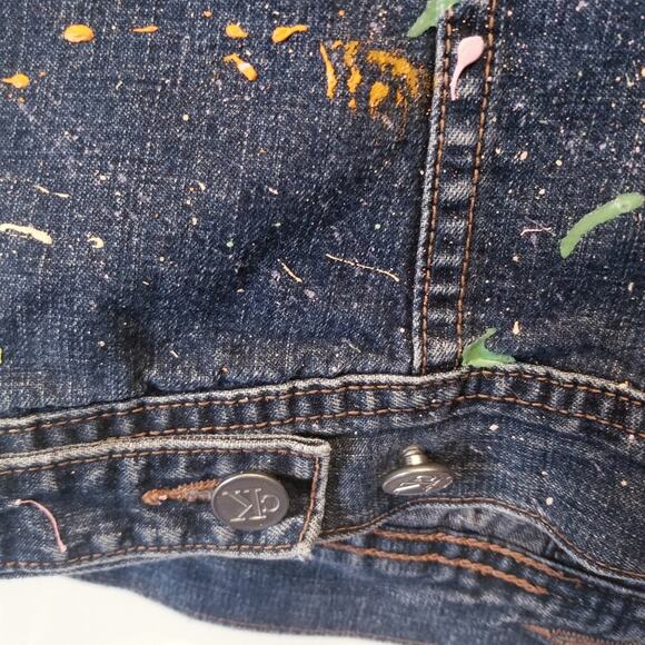 Calvin Klein Denim Vest Painted Comfortable Sleeveless Breathable Women's Size S - Picture 11 of 15